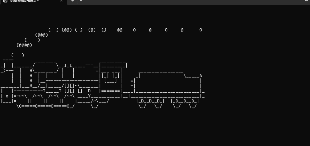Dedrknex's tweet image. If you get bored using &quot;ls&quot; command then install &quot;sl&quot; !!
