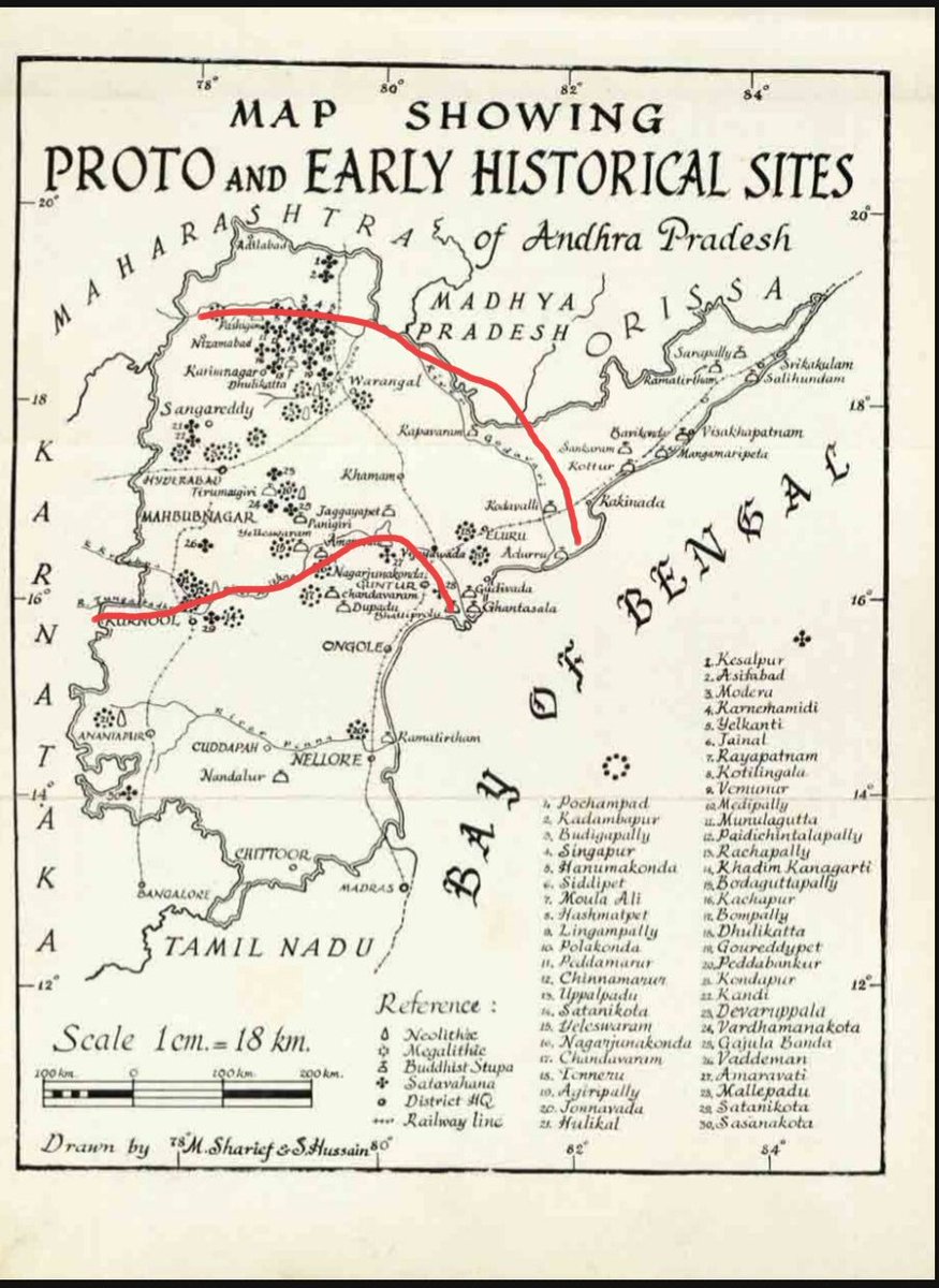 RavenStark17's tweet image. Historic map pointing towards, &quot;OG Telugu land&quot; of scriptures i.e &quot;Krishna Godavari Madhya Desha&quot;, with more and more People activity  in the region and empires like Asmaka, Satavahanas emerging.