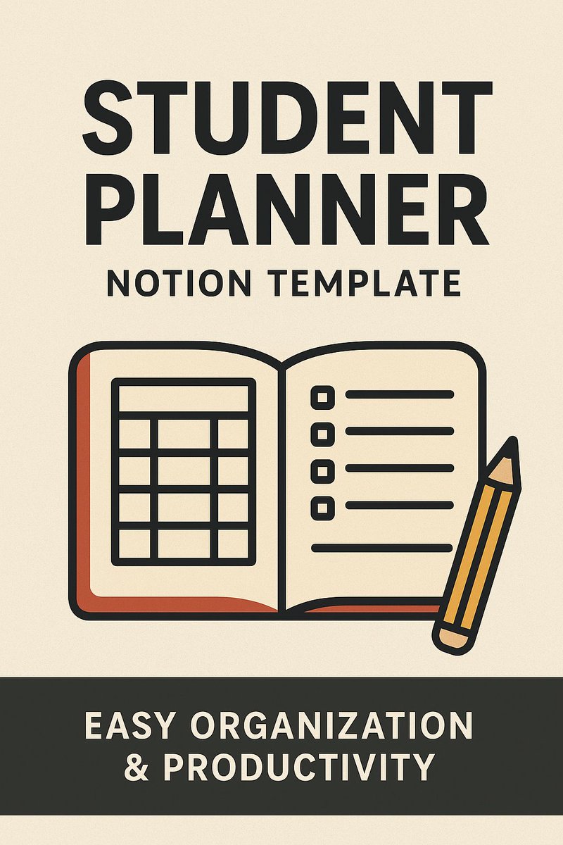Mahrez215's tweet image. I just launched my new Notion Student Planner! 📚
A clean, aesthetic dashboard that helps you stay organized:
• Assignments tracker
• Exams &amp;amp; deadlines
• Class schedule
• Notes &amp;amp; resources
• Weekly planning
Get it here 👇alaawellness.gumroad.com/l/znewfv
#Notion #NotionTemplate