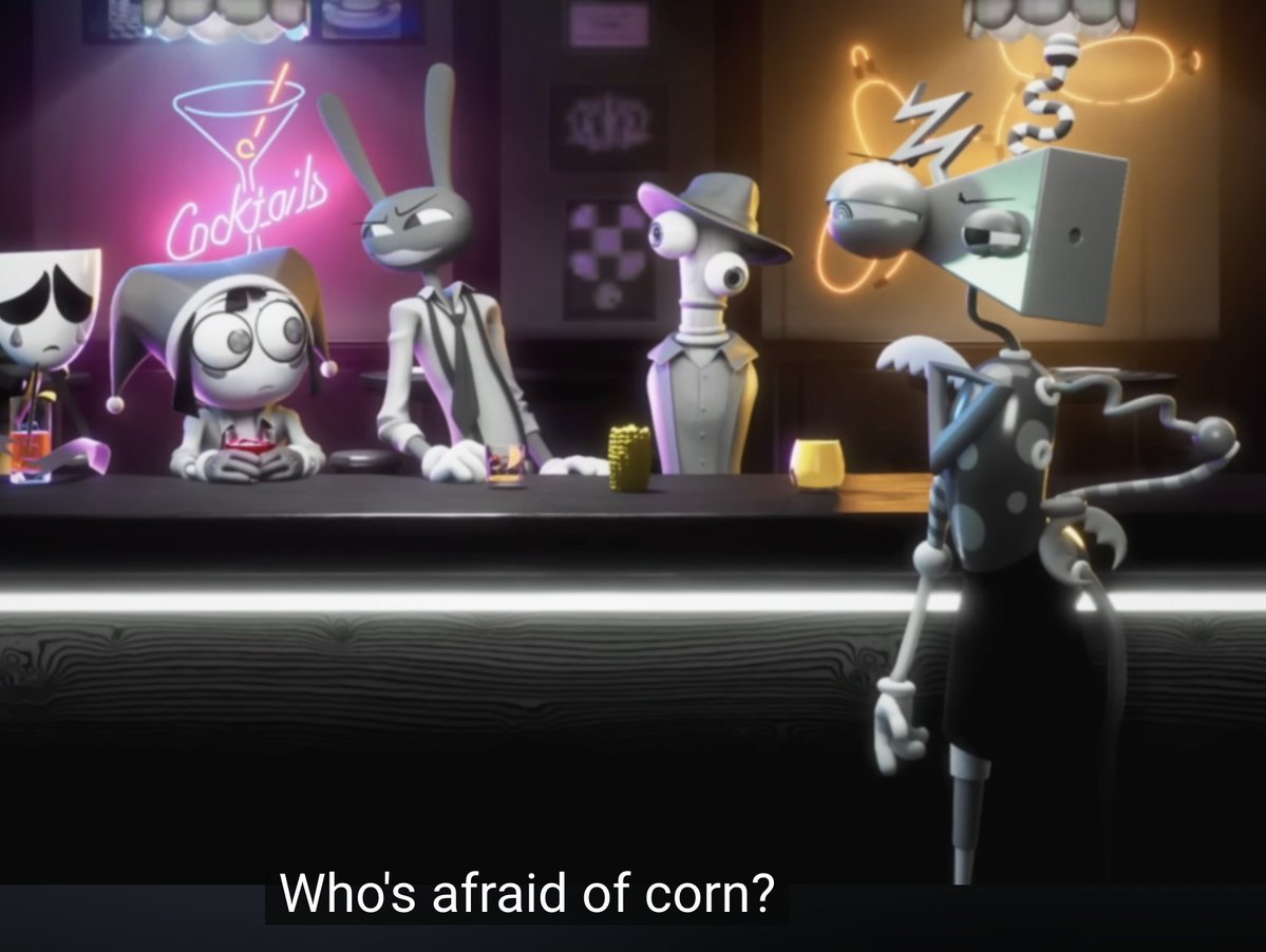 clionemi's tweet image. when jax lies, without fail, he repeats the lie back to the person accusing him, incredulously as if its the most laughable thing on earth, he does this like 40 different times in his fight with pomni, its like instinctual for him