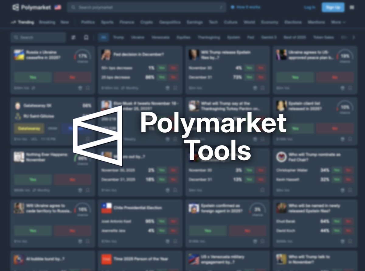 predictionarc's tweet image. We’re putting together a list of the best Polymarket tools.

which ones are your favourites, and why?👇