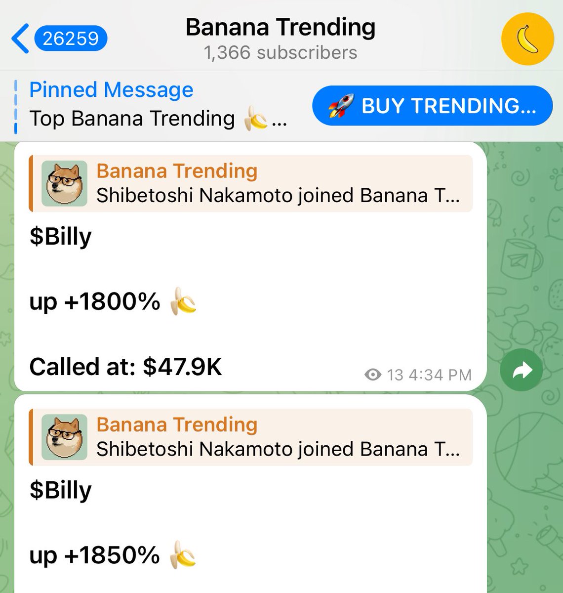 Mkmaly_'s tweet image. بوووووم 🤯🤯🤯🔥🔥🔥

لازال الجنون مستمر ! 

البوت اقتنص عملة $BILLY في بدايتها

والان على ربح 1,850% 🔥🔥🔥!

بساعات قليلة فقط 👊🏻👊🏻👊🏻🔥🔥🔥