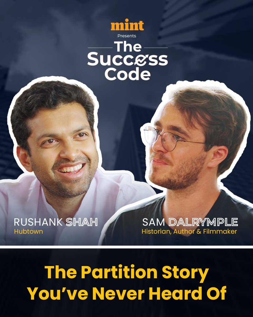 livemint's tweet photo. [PARTNERED]

.@SamDalrymple123 joins Rushank Shah for a gripping conversation on the histories, migrations, and human stories that shaped South Asia.

Watch the full episode now: https://t.co/KBbfvhTUoI

Click here to know more: https://t.co/FCQjyFz1v8 https://t.co/nUaPJKPXxR