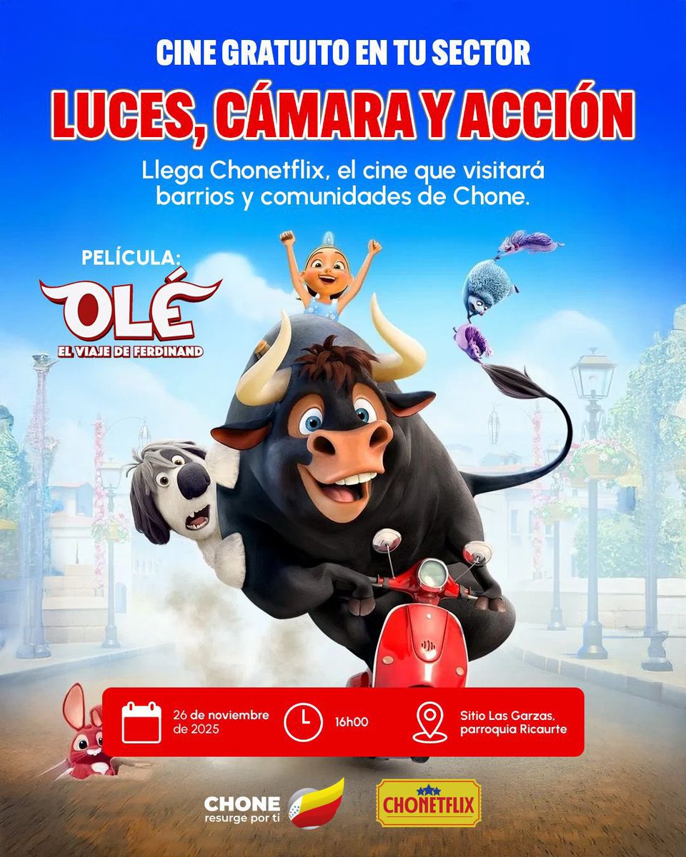 PoderInforma's tweet image. 🅿️ #CHONE || Chonetflix llegará este miércoles a Las Garzas de Ricaurte, para disfrutar de una divertida película.