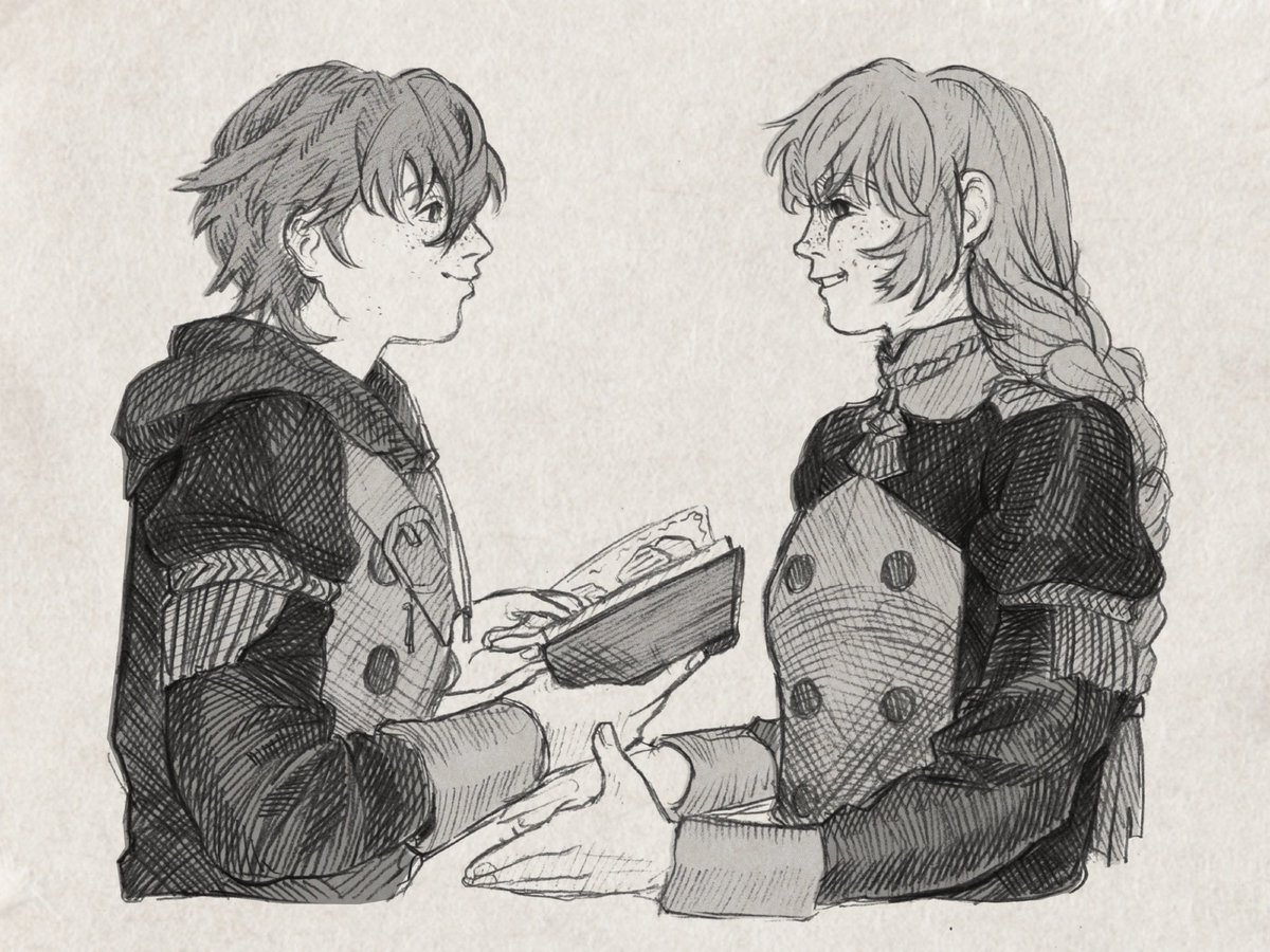 For FE3H rare pair week on BlueSky! Prompt was Day 2: Academy. I drew Ashe and Ingrid starting Garreg Mach’s first knight themed book club,,,
#fe3h #asheubert #ingridgalatea