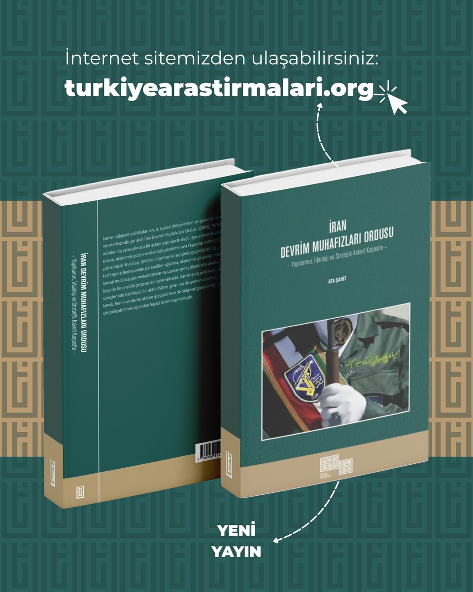 📚 YENİ YAYIN | "İran Devrim Muhafızları Ordusu: Yapılanma, İdeoloji ve Stratejik Askerî Kapasite" 

🖊️ Eser, Ata Şahit (<a href="/AtaSahit/">Ata Şahit (Babək Şahid)</a>) tarafından kaleme alındı.

🔗 Esere internet sitemizden ulaşabilirsiniz: turkiyearastirmalari.org/wp-content/upl…
