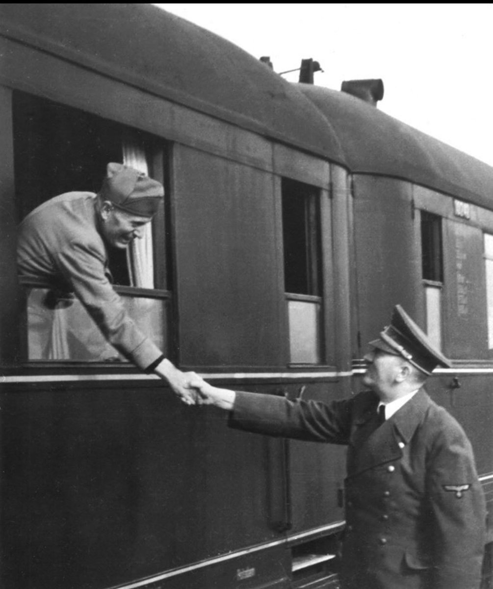 HistoricalWWII's tweet image. Hitler saying Goodbye to Mussolini in 1944 &amp;amp; they’ll Never to meet again