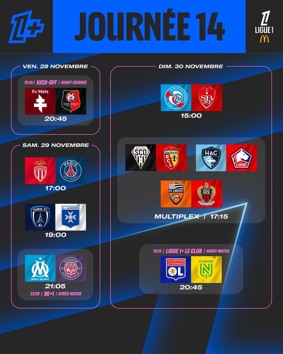 ligue1plus's tweet image. TOUS LES MATCHS EN DIRECT ce week-end sur Ligue 1+ 🎉

Profitez maintenant de notre offre Black Friday 👉 plus.ligue1.com/home?esrefid=d…