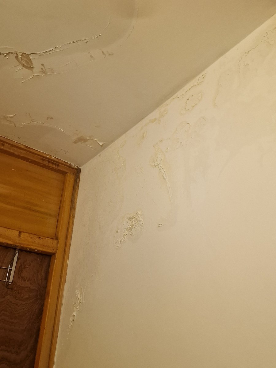 kjsmith700's tweet photo. @myldn look how @HelloSanctuary leave their elderly residents with copd. They deem it acceptable to leave residents with water leaking through near electrics. 
They know where the issue is but unsurprisingly are doing very little to stop the leak. This leak covers upstairs fully. https://t.co/m2XLU113a5