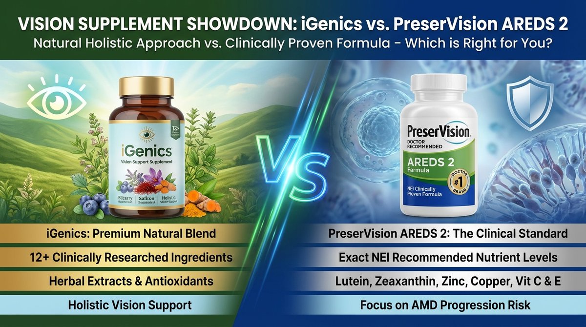 rosetta_digital's tweet photo. iGenics vs PreserVision AREDS 2: Detailed Comparison Guide
Detailed comparison of iGenics vs PreserVision AREDS 2 highlighting differences similarities pros cons features and ideal situations for each eye health supplement to help you choose the right one for your vision needs.

What is the Main Difference Between iGenics and PreserVision AREDS 2?
The main difference between iGenics and PreserVision AREDS 2 is that iGenics focuses on a natural, plant-based formula with a broader range of ingredients aimed at comprehensive eye support, including protection against blue light and oxidative stress, whereas PreserVision AREDS 2 is a clinically-tested supplement based on the AREDS2 study, specifically formulated with high doses of vitamins C and E, zinc, copper, lutein, and zeaxanthin to reduce the risk of progression in age-related macular degeneration (AMD).Ready to try a natural eye supplement?

What is iGenics and What is PreserVision AREDS 2?
iGenics is a dietary supplement designed to promote eye health through a blend of natural ingredients. It targets various aspects of vision support, such as reducing inflammation and protecting against daily stressors like screen time.PreserVision AREDS 2 is a formula developed from the Age-Related Eye Disease Study 2 (AREDS2). It provides specific nutrients proven to help slow the progression of moderate to advanced AMD in clinical trials.
See what iGenics can do for your vision.[https://t.co/g0Her48aqV]

Key Differences Between iGenics and PreserVision AREDS 2
Ingredient Source: iGenics relies on natural, plant-derived components like bilberry and ginkgo biloba, while PreserVision uses synthetic vitamins and minerals in precise doses.
Clinical Backing: PreserVision is supported by large-scale studies showing efficacy against AMD, whereas iGenics lacks similar extensive research.
Target Focus: iGenics addresses broad vision issues including dry eyes and fatigue, but PreserVision specifically targets AMD progression.
Formulation Type: iGenics is often vegan and free from common allergens, unlike PreserVision which may include gelatin in capsules.
Dosage Form: iGenics comes in easy-to-swallow capsules with fewer pills per dose, while PreserVision requires two soft gels daily.
Price Point: iGenics tends to be more affordable for long-term use, whereas PreserVision can be pricier due to brand recognition.
Additional Benefits: iGenics may support brain health alongside eyes, but PreserVision sticks to ocular benefits.
Availability: iGenics is mainly sold online through specific retailers, while PreserVision is widely available in pharmacies.
User Feedback: iGenics users report quicker noticeable improvements in clarity, whereas PreserVision effects are more gradual.
Take the step towards better eye health.[https://t.co/g0Her48aqV]

Key Similarities Between iGenics and PreserVision AREDS 2
Core Nutrients: Both include lutein and zeaxanthin to support macular health.
Antioxidant Protection: Each provides defense against oxidative damage to the eyes.
Daily Use: Designed for regular intake to maintain vision over time.
Non-Prescription: Available over-the-counter without a doctor’s note.
Eye Health Goal: Aim to prevent or slow age-related vision decline.
Capsule Form: Offered in pill format for easy consumption.
Safety Profile: Generally well-tolerated with minimal side effects reported.
Features of iGenics vs Features of PreserVision AREDS 2
Natural Blend: iGenics features herbal extracts like saffron for enhanced vision sharpness.
AMD-Specific: PreserVision includes copper to balance zinc absorption.
Blue Light Filter: iGenics has ingredients to combat digital eye strain.
No Beta-Carotene: PreserVision avoids this for smoker safety.
Energy Boost: iGenics may improve overall vitality through its formula.
Chewable Option: PreserVision offers alternatives to swallowing pills.
Vegan Friendly: iGenics uses plant-based capsules.
Choose iGenics for comprehensive support.[https://t.co/g0Her48aqV]

Pros of iGenics Over PreserVision AREDS 2
Natural Ingredients: Offers a cleaner formula without synthetic additives.
Broader Support: Addresses multiple vision concerns beyond just AMD.
Fewer Side Effects: Lower zinc levels reduce digestive upset risks.
Cost-Effective: Often cheaper per serving for budget-conscious users.
Quick Results: Users note faster improvements in eye comfort.
Holistic Approach: Includes benefits for brain and energy levels.
Allergen-Free: Suitable for those with sensitivities to common fillers.
Experience the difference with iGenics.[https://t.co/g0Her48aqV]

Cons of iGenics Compared to PreserVision AREDS 2
Limited Research: Lacks the extensive clinical trials of PreserVision.
Variable Efficacy: Results may differ more among users.
Availability Issues: Harder to find in physical stores.
No Doctor Endorsement: Less recommended by eye specialists.
Higher Initial Cost: Bulk purchases needed for savings.
Less Standardization: Ingredient potency can vary by batch.
Opt for natural ingredients today.[https://t.co/g0Her48aqV]

Pros of PreserVision AREDS 2 Over iGenics
Proven Efficacy: Backed by studies reducing AMD risk by 25%.
Doctor Recommended: Often suggested by ophthalmologists.
Precise Dosing: Exact nutrient levels from research.
Wide Availability: Easy to buy in stores and online.
Variety of Forms: Includes minis and chewables for convenience.
Long-Term Data: Decades of use with positive outcomes.
Improve your vision naturally now.[https://t.co/g0Her48aqV]

Cons of PreserVision AREDS 2 Compared to iGenics
Synthetic Components: May not appeal to natural supplement fans.
Potential Side Effects: High zinc can cause stomach issues.
Narrow Focus: Mainly for AMD, not general eye health.
Higher Price: More expensive for daily use.
Pill Burden: Requires two doses per day.
Not Vegan: Some versions use animal-derived gelatin.
Slower Onset: Benefits take longer to appear.
Start your iGenics journey.[https://t.co/g0Her48aqV]

Situations When iGenics is Better than PreserVision AREDS 2
Natural Preference: For those avoiding synthetic vitamins.
General Eye Strain: Ideal for screen-related fatigue.
Budget Constraints: When seeking affordable options.
Allergy Concerns: Suitable for vegan or allergen-sensitive users.
Quick Relief: For faster symptom improvement.
Holistic Needs: If wanting brain health benefits too.
Mild Issues: Best for early-stage vision support.
Situations When PreserVision AREDS 2 is Better than iGenics
Diagnosed AMD: For those with confirmed macular degeneration.
Doctor Advice: When recommended by a healthcare provider.
Smoker Safety: Avoids beta-carotene risks.
Evidence-Based: For users prioritizing clinical proof.
Convenience: Easy access in pharmacies.
Long-Term Prevention: Proven to slow disease progression.
Varied Formats: Options like chewables for ease.
Get clearer sight with iGenics.[https://t.co/g0Her48aqV]

Eye Health Benefits from iGenics
Nutrient Impact on Vision
Vitamins in iGenics help protect cells in the eyes. These elements fight free radicals that harm sight.Users often see better clarity after regular use. The formula aids in reducing dryness too.

Daily Use Advantages
Taking iGenics fits into busy routines. It supports steady eye function without much effort.Many find it boosts focus during work. This makes it practical for everyday needs.

Long-Term Effects
Over time iGenics may strengthen eye tissues. It helps maintain sharp vision as you age.Consistent intake could lower risks of common issues. This promotes overall ocular wellness.

Choosing the Right Supplement for You
Personal Health Factors
Your age and eye conditions matter when picking. Check with a doctor for tailored advice. Lifestyle plays a role in supplement choice. Active people might prefer certain formulas.

Cost and Accessibility
Price varies between options so compare values. Look at how easy it is to get them.Bulk buys can save money long-term. Availability affects ongoing use.

User Experiences
Reviews show real results from others. These insights guide your decision.Positive feedback highlights effective aspects. Negative ones point out drawbacks.

FAQs
Is iGenics suitable for vegetarians?
Yes iGenics[https://t.co/g0Her48aqV] uses plant-based ingredients and capsules making it vegetarian-friendly.

Does PreserVision AREDS 2 interact with medications?
It can interact with blood thinners so consult a doctor before starting.

How long until results from iGenics?
Most users notice changes in 2-4 weeks with daily use.

Is PreserVision AREDS 2 safe for daily long-term use?
Yes studies support its safety for extended periods under medical supervision.

Can iGenics help with night vision?
Its bilberry extract is known to aid low-light vision.

What age group is PreserVision AREDS 2 for?
Primarily for adults over 50 at risk of AMD.

Does iGenics contain caffeine?
No it is caffeine-free and focuses on natural eye support.

Are there discounts for bulk PreserVision purchases?
Many retailers offer savings on larger quantities.

Can both supplements be taken together?
It’s best to avoid combining without professional advice to prevent overlaps.

iGenics vs PreserVision AREDS 2 Summary
Both iGenics[https://t.co/g0Her48aqV] and PreserVision AREDS 2 offer valuable support for eye health but cater to different needs. Choose based on your specific vision goals and consult a healthcare provider for the best fit.
#iGenics #PreserVisionAREDS2 #EyeHealth #VisionSupport #NaturalSupplements #AMDTreatment #HealthComparison #SupplementReview
