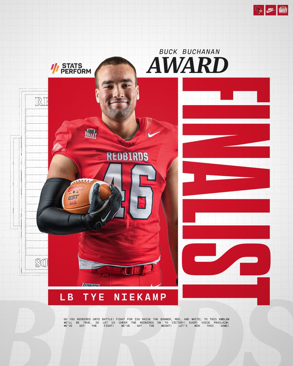 Among the nation's BEST 😤 

Congratulations to Tye Niekamp on being named a finalist for the Buck Buchanan Award, which is presented to the national defensive player of the year in Division I FCS college football by Stats Perform.