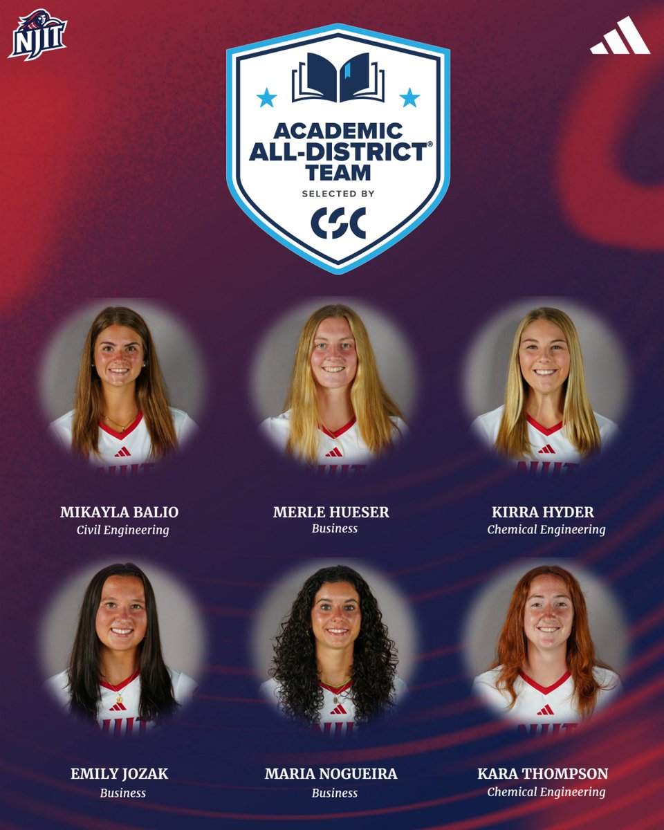 NJITWSoccer's tweet image. Congrats to our six players who were selected to the @CollSportsComm Academic All-District Team!

🗞️ t.ly/xGzBA

#RollTech ⚔️