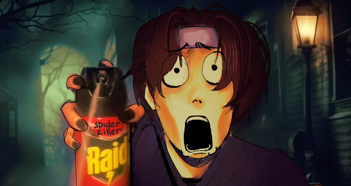 remortalizer's tweet image. scaredy cat duo when spiders:
#SquiddoFanart #wifiesfanart