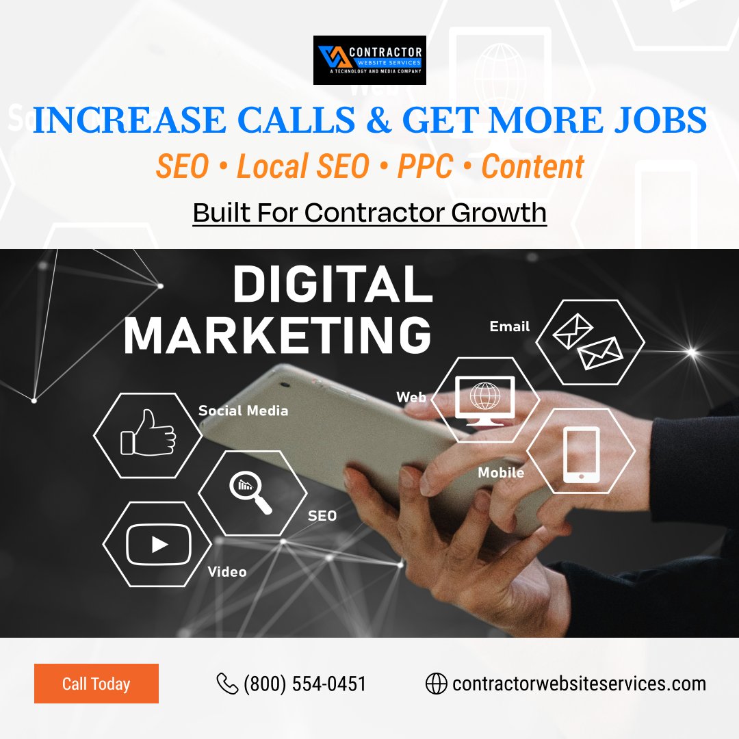 contractorsweb's tweet image. Contractors: Need more calls and more jobs?
We provide SEO, Local SEO, PPC, and content services built specifically to bring you consistent, high-quality leads.
Grow faster with contractor-focused digital marketing.
📞 800-554-0451
🌐 contractorwebsiteservices.com

#ContractorMarketing