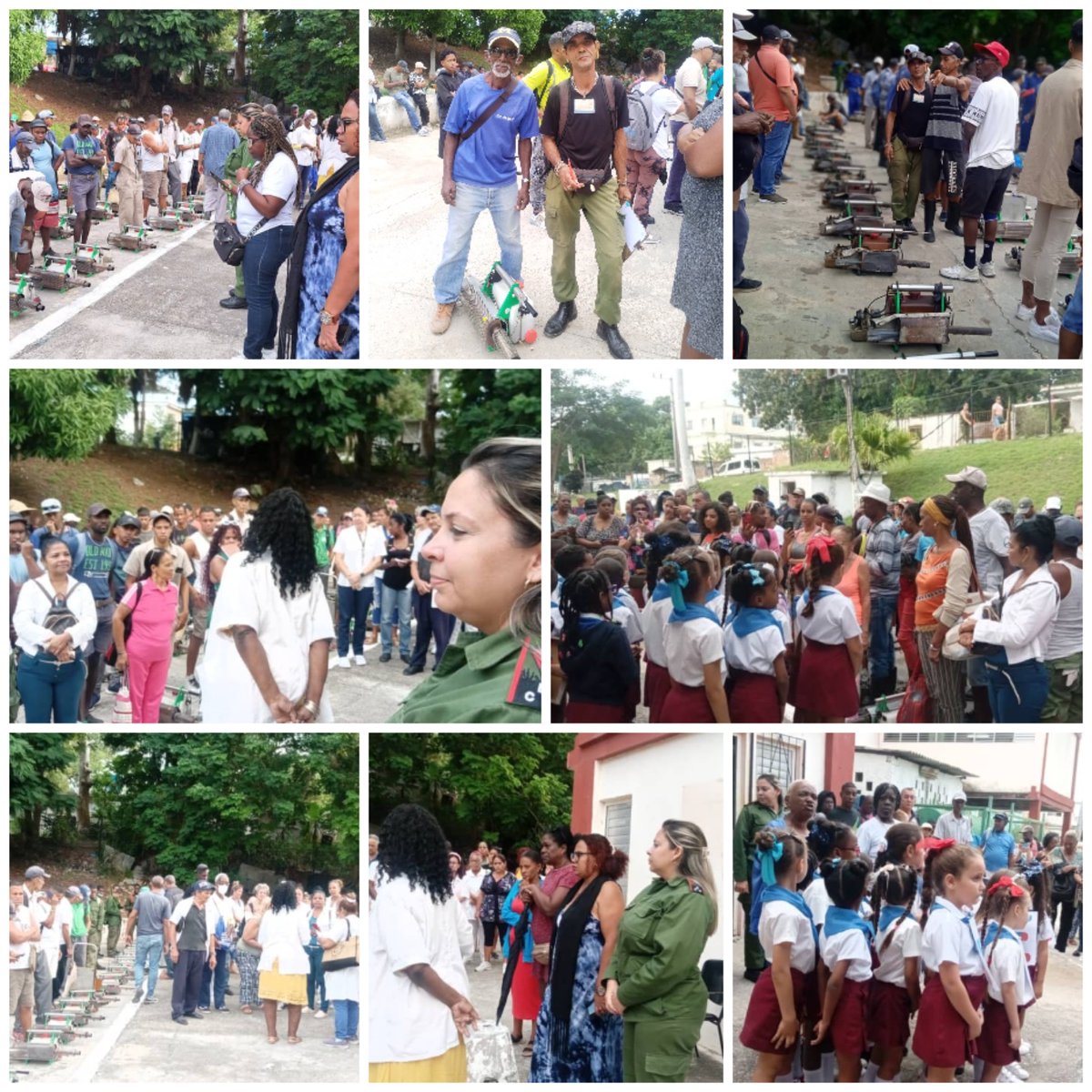 lisaracorona1's tweet photo. ✊| Seguidores del legado de #FidelPorSiempre,  trabajadores de varias entidades y el sistema del @MinagCuba salieron con basukas al hombro, en lucha contra el mosquito, causante de las arbovirosis que afectan a la población. Los acompañamos en el Policlínico 30 de Noviembre. https://t.co/GasMHVaMh5