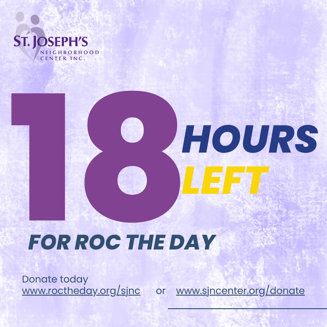 18 hours left of ROC the Day! Donating to SJNC aligns you with a powerful mission that is much needed in our community, especially now.
We have a generous match of up to $15K thanks to our BOD
Donate: Link in bio