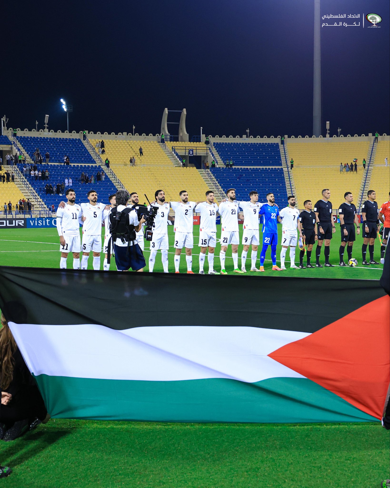 لاعبو فلسطين. (صفحة الاتحاد الفلسطيني لكرة القدم)