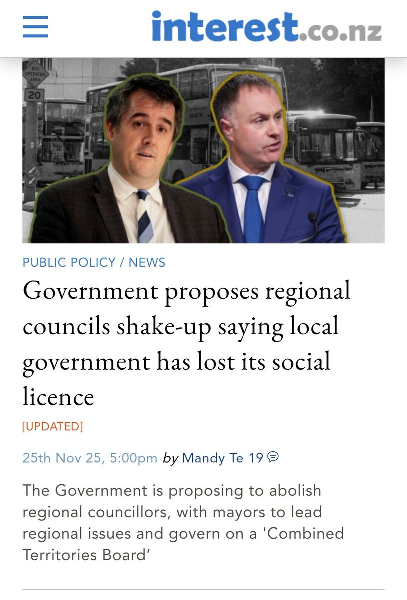 AynRandy666's tweet image. The only thing that has lost its social license is this appalling so-called govt.

Regional Councils to be asset-rich cash cows carved up by donor interests, while removing any environmental or iwi responsibility for them - also for farmers.

NZ will become a cesspit #nzpol