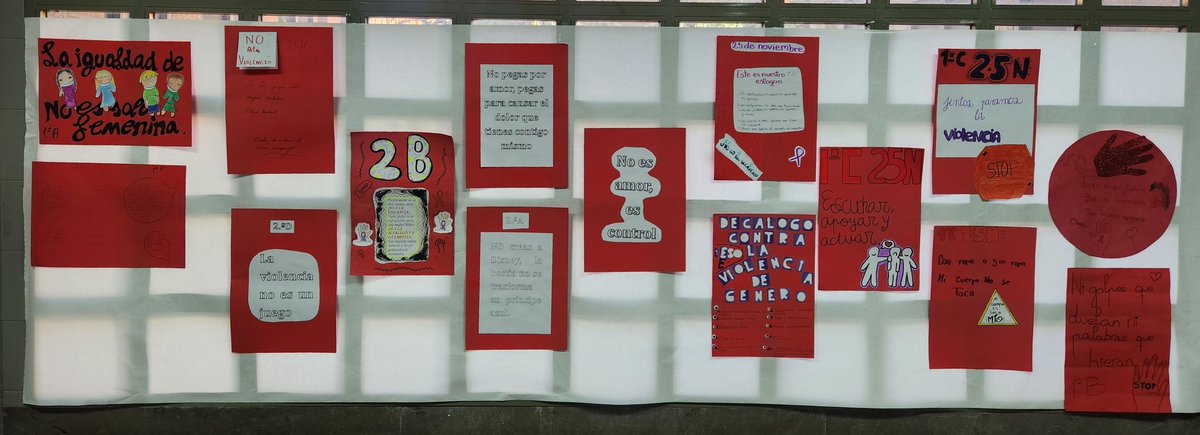 IESMF's tweet image. Con motivo del 25N, el Plan d Igualdad ha organizado la actividad "Tarjeta roja contra la violencia". El alumnado del primer ciclo de la ESO, a través de talleres, han reflexionado y elaborado sus propias tarjetas contra l violencia sexista ♥️ #iesmiguelfernandez #igualdadmf #25N