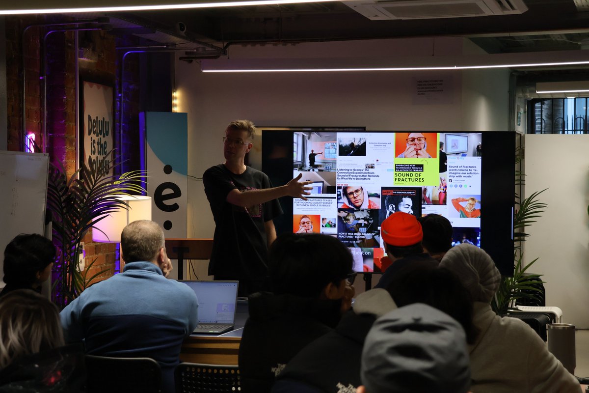 StoryEcosystem's tweet image. Scenes from our IRL meetup with @Livepeer and @encodeclub in London 🇬🇧

Shoutout to Jamie (Sound of Fractures), whose workshop on creative video AI proved that intention cuts through noise.

The real advantage in a world of infinite content.