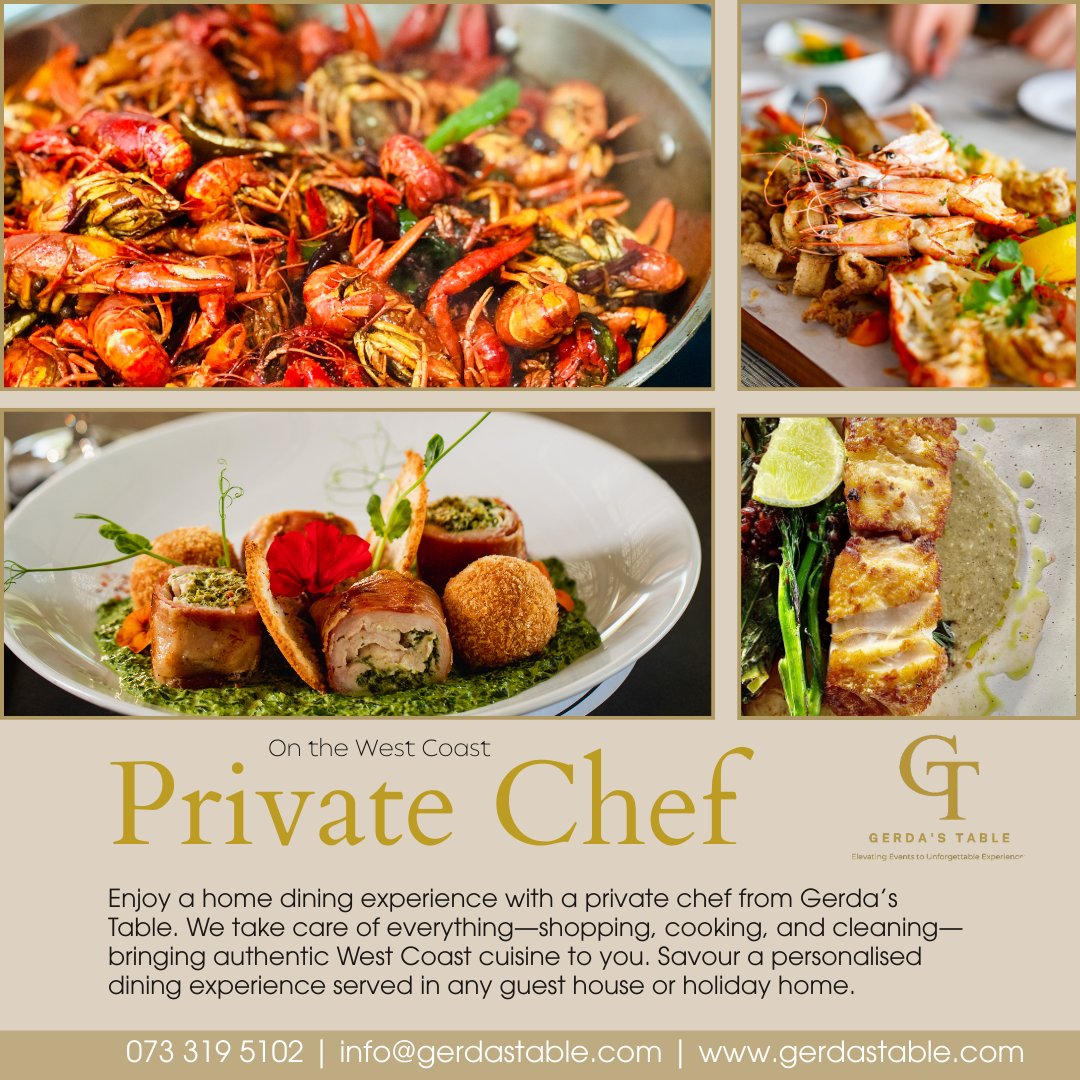 TableGerdas's tweet image. Midweek made easy.
Fresh West Coast cuisine, cooked and served in your home or guest house — shopping, cooking &amp;amp; cleaning included.
 Gerda’s Table Private Chef Experience ✨
#GerdasTable #PrivateChef #WestCoastDining