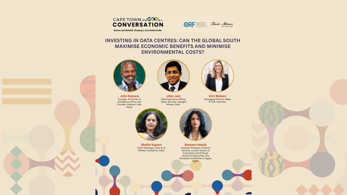 TMFoundation_'s tweet photo. Investing in Data Centres: Can the Global South Maximise Economic Benefits and Minimise Environmental Costs?

If DCs are the new growth opportunity, what is the scale of economic benefits that the Global South can expect;
What strategies can help the Global South expand its data centres in a way that supports both sustainability and energy affordability as global fuel prices rise;
How can the Global South safeguard its developmental carbon space and negotiate fair accountability for the growing emissions from Data Centres in the Global North?

#CTC2025 #CapeTownConversation