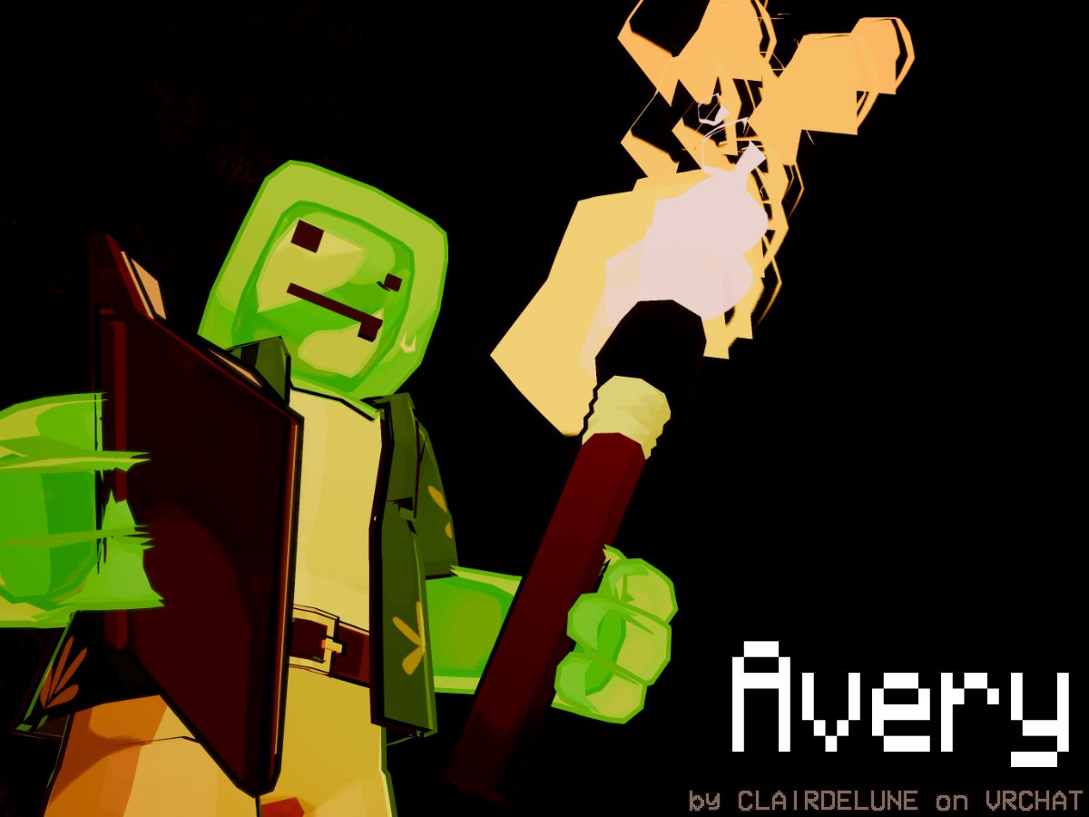 CLAlRD3LUN3's tweet image. &quot;At the crossroads, don&apos;t turn left.&quot;

Avery from SFAWTDE ! I had fun with shaders for this one ! 
Link to the avatar below vv
#averythemayo #minecraftarg #vrchatavatar #sfawtde