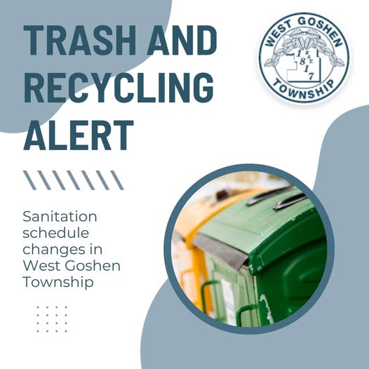 RepPielli's tweet image. West Goshen Residents: Due to the Thanksgiving holiday, the second trash pickup this week will be on Friday, November 28.