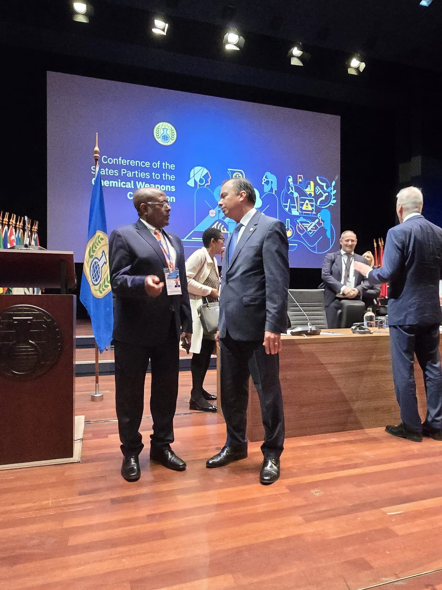 ETEmbassyBRU's tweet image. H.E. Ambassador Eshete Tilahun delivers National Statement on the General Debate Session of the CSP-30 
-----------------------------------------------------------------

On the Second day of the 30th Session of the Conference of State Parties to the Chemical Weapons Convention…