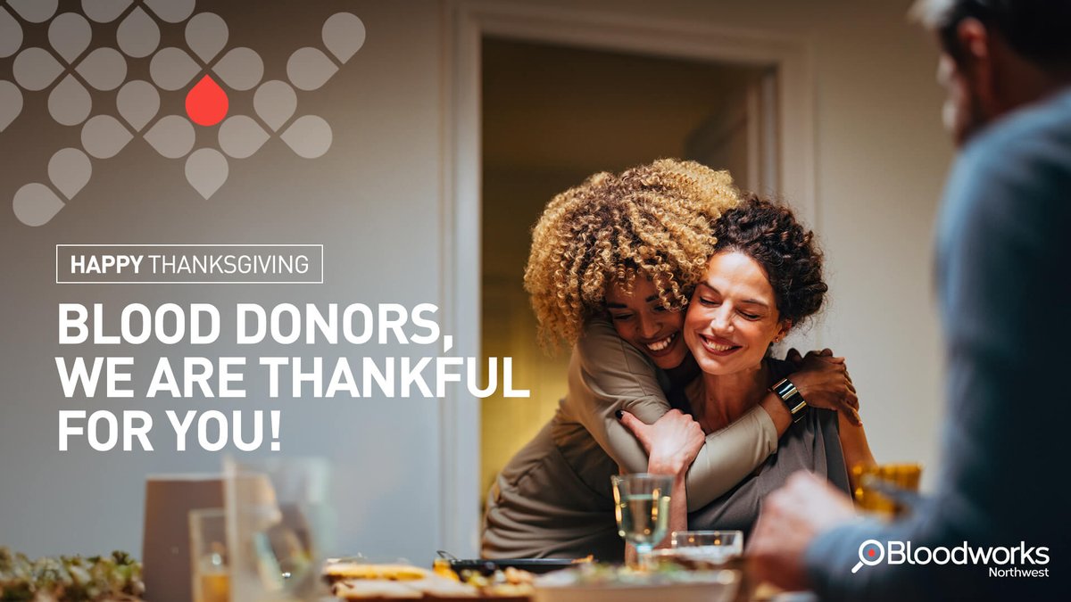 #Thanksgiving is a great time to reflect on #blessings and consider ways to assist those who are less fortunate. Considering donating blood this holiday season &amp; help save a life.

Schedule your appointment with <a href="/BloodworksNW/">Bloodworks Northwest</a> today: ms.spr.ly/6189W4KRN
