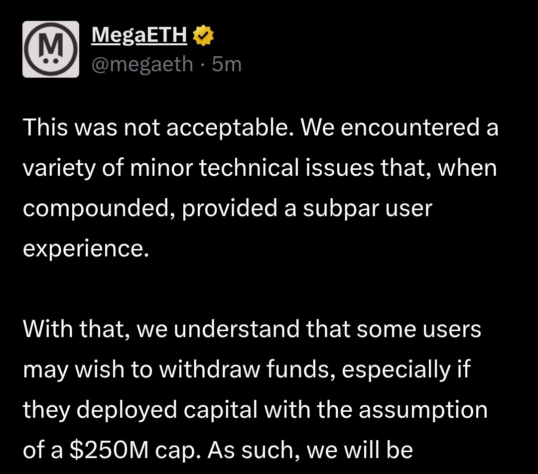 Say what you want about <a href="/megaeth/">MegaETH</a> but I've never seen such an honest and ballsy response from a crypto product, like ever in the 8 years im in the space.

Holding yourself accountable is an unknown feature in most crypto space but i guess <a href="/bread_/">BREAD | ∑:</a> is built different