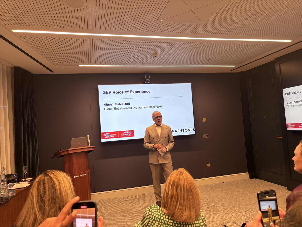 RussShaw1's tweet image. The incredible @alpeshbp takes the floor to reflect on 20 years as Global Entrepreneur Programme Dealmaker! @biztradegovuk @GlobalTechAdv @TechLondonAdv @UKTechAdv