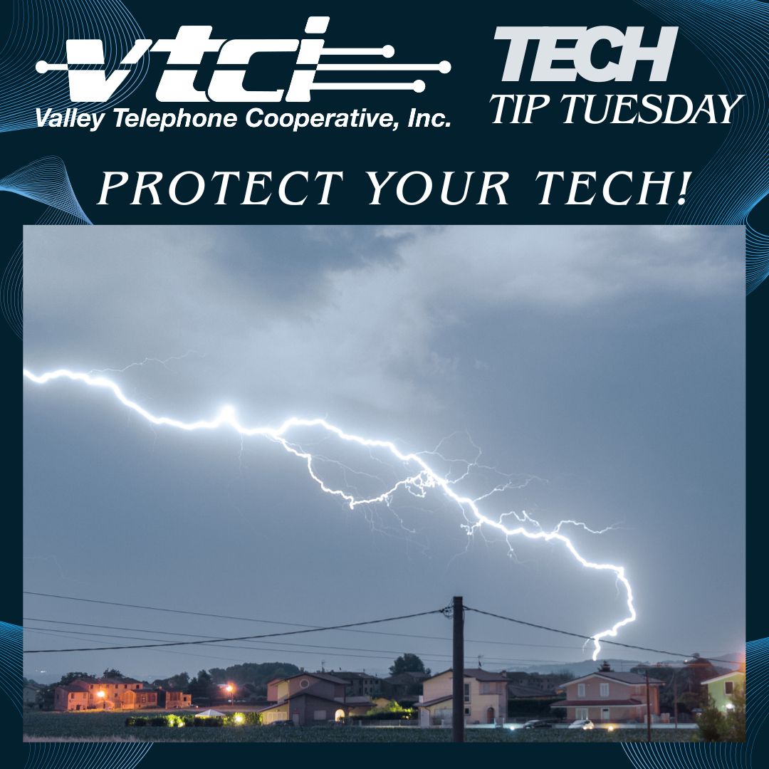 vtci52's tweet image. VTCI Tech Tip Tuesday
During storms, unplug your router and electronics to protect them from power surges. #VTCI #techtiptuesday