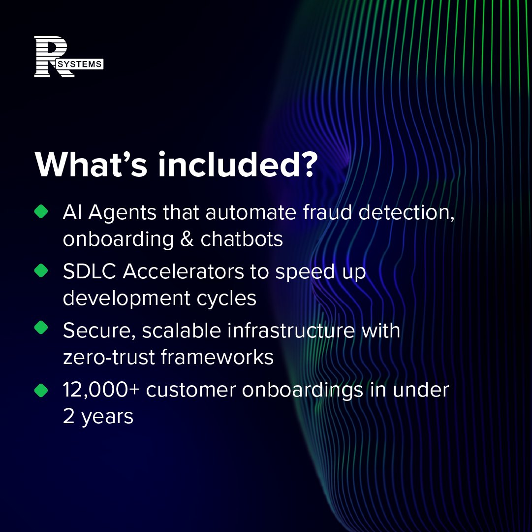 RSystems_Inc's tweet image. From #GenAI-powered document processing to ISO-compliant payment platforms, we’re helping #BFSI leaders build the future—today. 

Explore #RSystems #BankingSolutions: na2.hubs.ly/H02cZ1J0 

#OptimaAI #GenAIforBanking