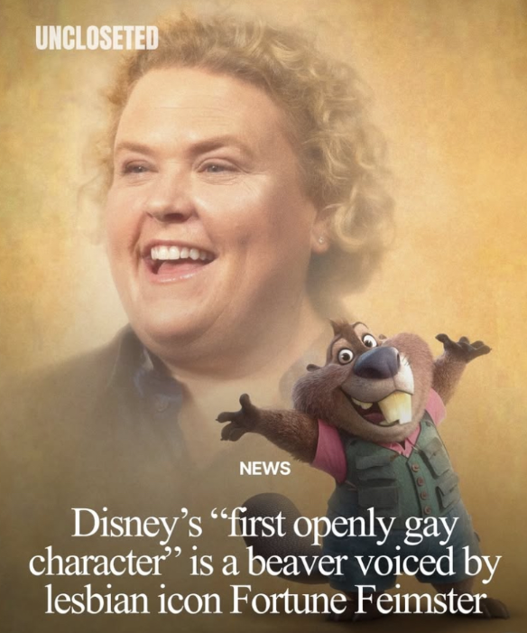 JebraFaushay's tweet image. Oh yay, an openly lesbian beaver in a Disney movie.