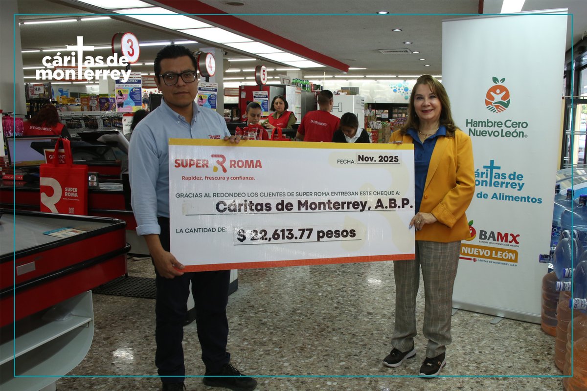 ❤Gracias a @SuperRoma y a todos sus clientes por sumarse al redondeo a favor de <a href="/hambreceronl/">Hambre Cero Nuevo León</a>. Con sus donativos seguiremos benenficiando a más familias que se encuentran en vulnerabilidad. 🛒🍎