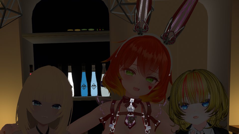 Protocol_NIDO's tweet image. 蛙問屋さんのイベントに参加させていただきました！
#ミニマムダイナー では、みんなで心のままに走り回るのがめっちゃ楽しくて元気が出ました！
次は接客側にも挑戦してみようかな… 
#VRC_NBB では、落ち着いた雰囲気の中で時間いっぱいまでキャストさんや同室の方とお話が出来て楽しかった～！