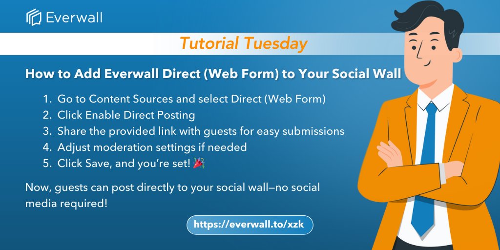 everwall's tweet image. Not all guests are on social.

Everwall Direct gives them a quick web form to post messages, photos, or videos to your wall—no login needed.

#EventTech #EventProfs #Everwall