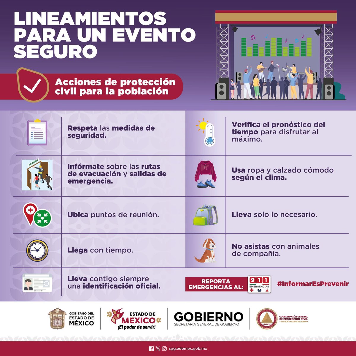 pciviledomex's tweet photo. En un evento masivo, cada persona suma.
Actuar con conciencia, respeto y calma permite que todos vivamos una experiencia segura y memorable.
Disfrutemos juntos, cuidándonos entre todas y todos.
#ConvivenciaSegura
#EventosResponsables
#InformarEsPrevenir https://t.co/lfob3JMWE2