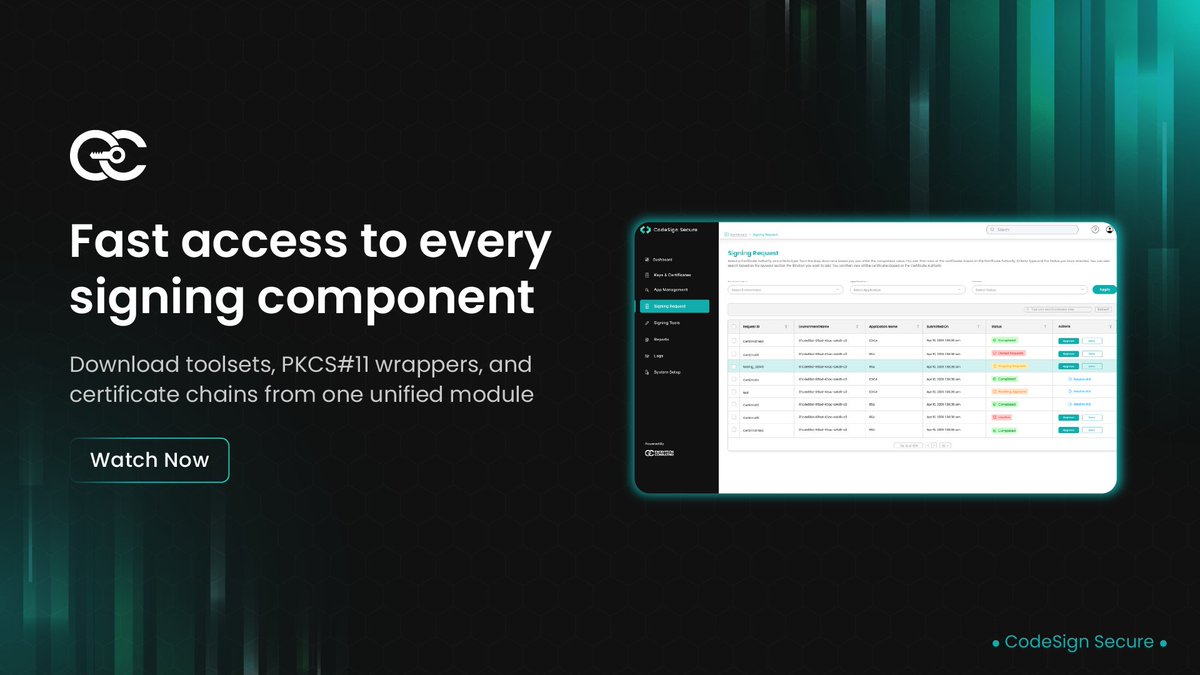 encryptioncons's tweet image. Code signing operations rely on purpose-built tools that streamline credential handling and enforce governance across diverse build environments. These tools form the operational backbone for secure, policy-aligned software release workflows.

This video provides a walkthrough of…