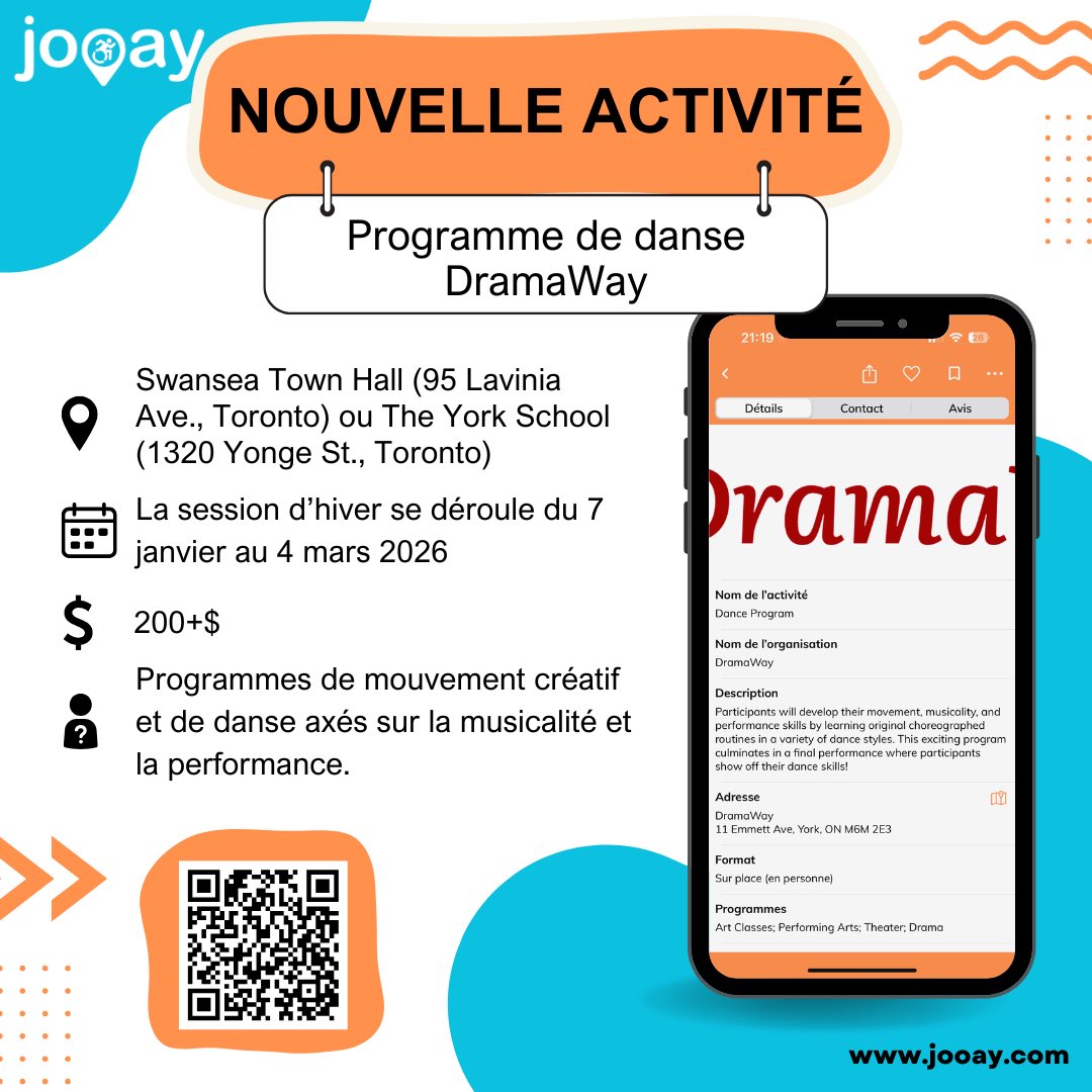 jooayapp's tweet image. ✨ Try the DramaWay Dance Program! 💃Join inclusive creative movement &amp;amp; dance sessions in Toronto! 

✨ Essaie le programme de danse DramaWay! 💃 Participe à des séances inclusives de mouvement créatif et de danse à Toronto!

#accessibilitymatters #jooayapp