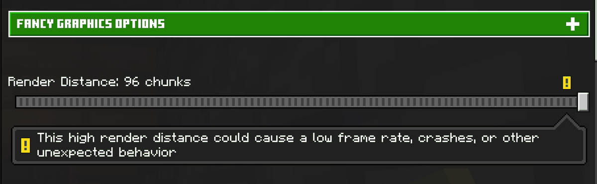 I LOVE when Minecraft Bedrock randomly sets your render distance to the max when you open the game.