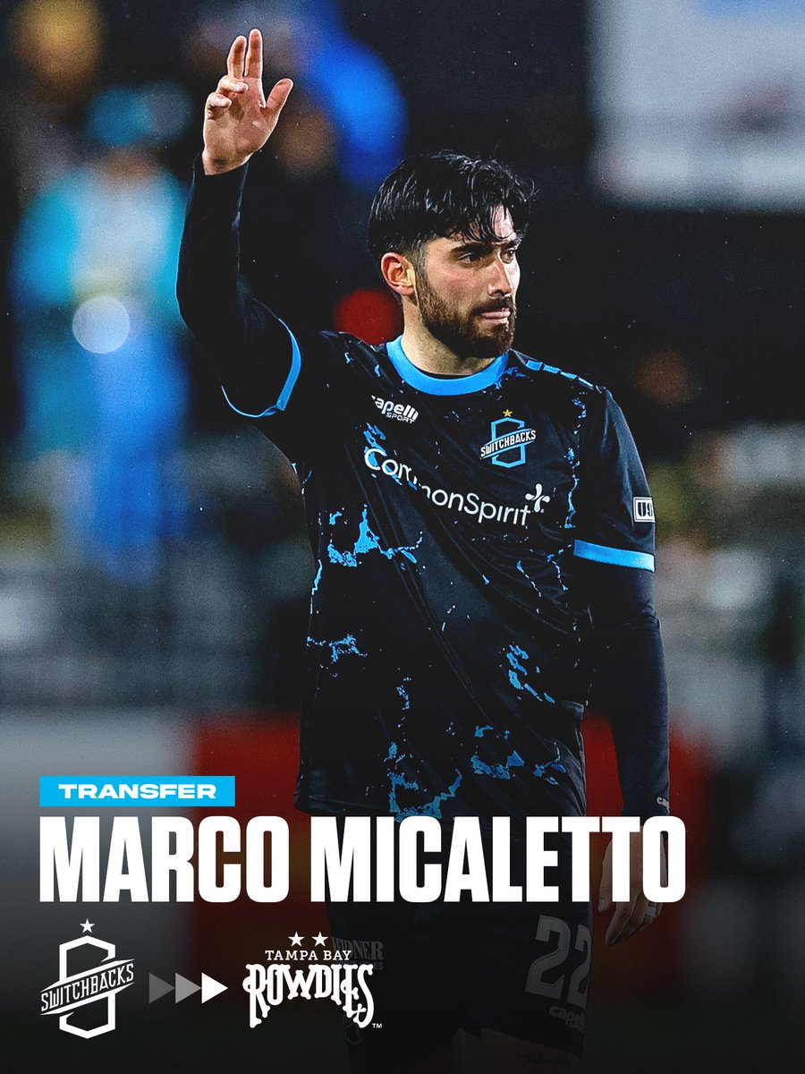 SwitchbacksFC's tweet image. Marco Micaletto has been transferred to the Tampa Bay Rowdies ahead of the 2026 season.

Read full article here: bit.ly/3LZKoxm

#switchbacksfc #coloradosprings