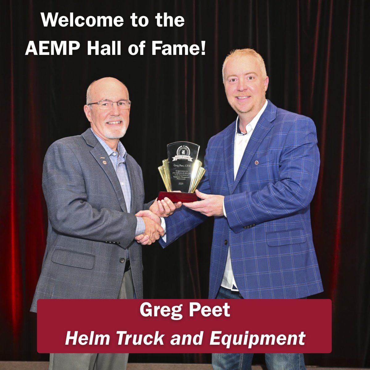 Congratulations to Greg Peet of Helm Truck and Equipment on being inducted in the AEMP Hall of Fame! Peet has exemplified excellence in the equipment management industry for over four decades.

aemp.org/news/714091/Gr…
#AEMPHallOfFame #EquipmentManagementProfessionals
