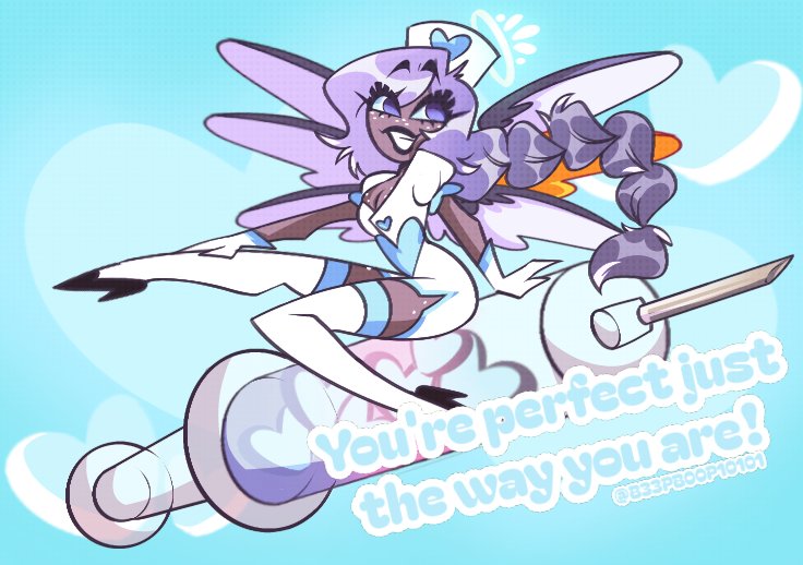 B33pB00p10101's tweet image. HELLOOO NURSE! 🩵🪽

#HazbinHotelEmily