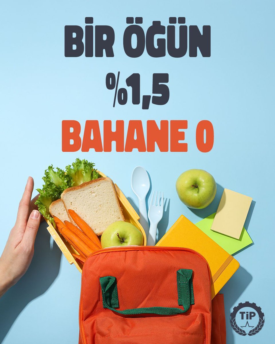 Ekonomik kriz, kaynak yetersizliği... Hepsi bahane! Okullarda tüm çocuklara sağlıklı ve ücretsiz bir öğün yemek vermenin bütçede karşılığı yalnızca %1,5.

Çocuklarımız için yapabiliriz! 

İmza ver, imza topla. Mücadelemize katıl:
➡️ birogunyemek.tip.org.tr