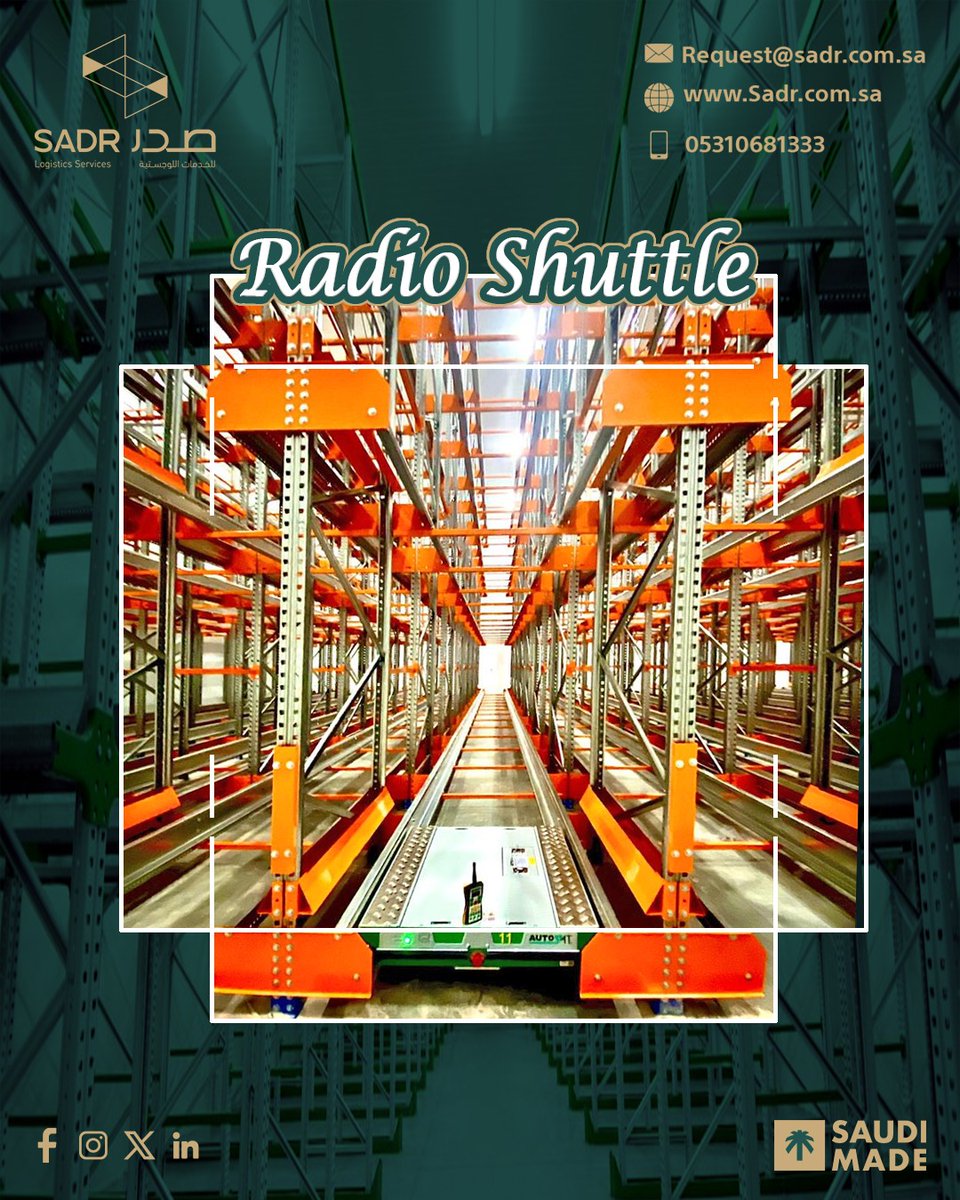 SadrLogistics's tweet image. Seamless operation, precise motion, and nonstop
efficiency.
Sadr Logistics’ Radio Shuttle engineering that
moves ahead of the move.
#SADR #RadioShuttle #SmartStorage #WarehouseSolutions #Logistics #Automation #MaterialHandling #WarehouseInnovation