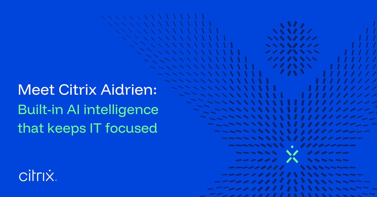 Say hello to your new #AI operations assistant: <a href="/Citrix/">Citrix</a> Aidrien. It cuts repetitive troubleshooting, surfaces instant insights, and helps IT fix issues before they become disruptions.

Learn more: spr.ly/60177ojWX