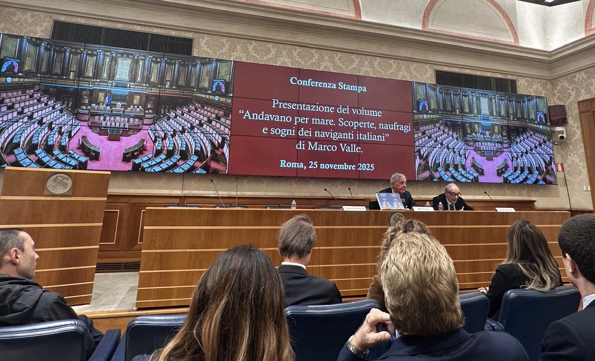 📍 Oggi pomeriggio alla Sala Nassirya del <a href="/SenatoStampa/">Senato Repubblica</a> della Repubblica, alla presentazione del libro di Marco Valle “Andavano per mare”, scoperte, naufragi e sogni dei naviganti italiani.

🇮🇹 #Italia #UGL <a href="/UGLConf/">UGL Confederazione</a>