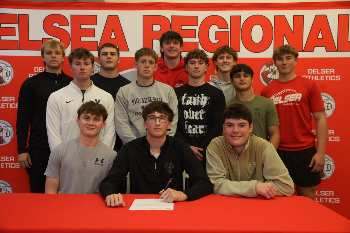 delseaathletics's tweet image. Congratulations to Kyle and Connor Harrison, who yesterday both signed their letters of intent to continue their educational and baseball careers at Franklin Pierce University! @FPUBaseball1 #LetsFly #DelseaPride 🔴⚪️🔴⚪️